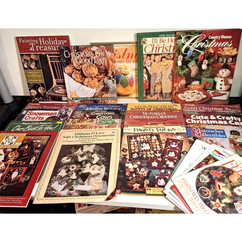 Christmas Craft Holiday Projects 20 Book Lot Cows Victorian Vintage Mumm Provo